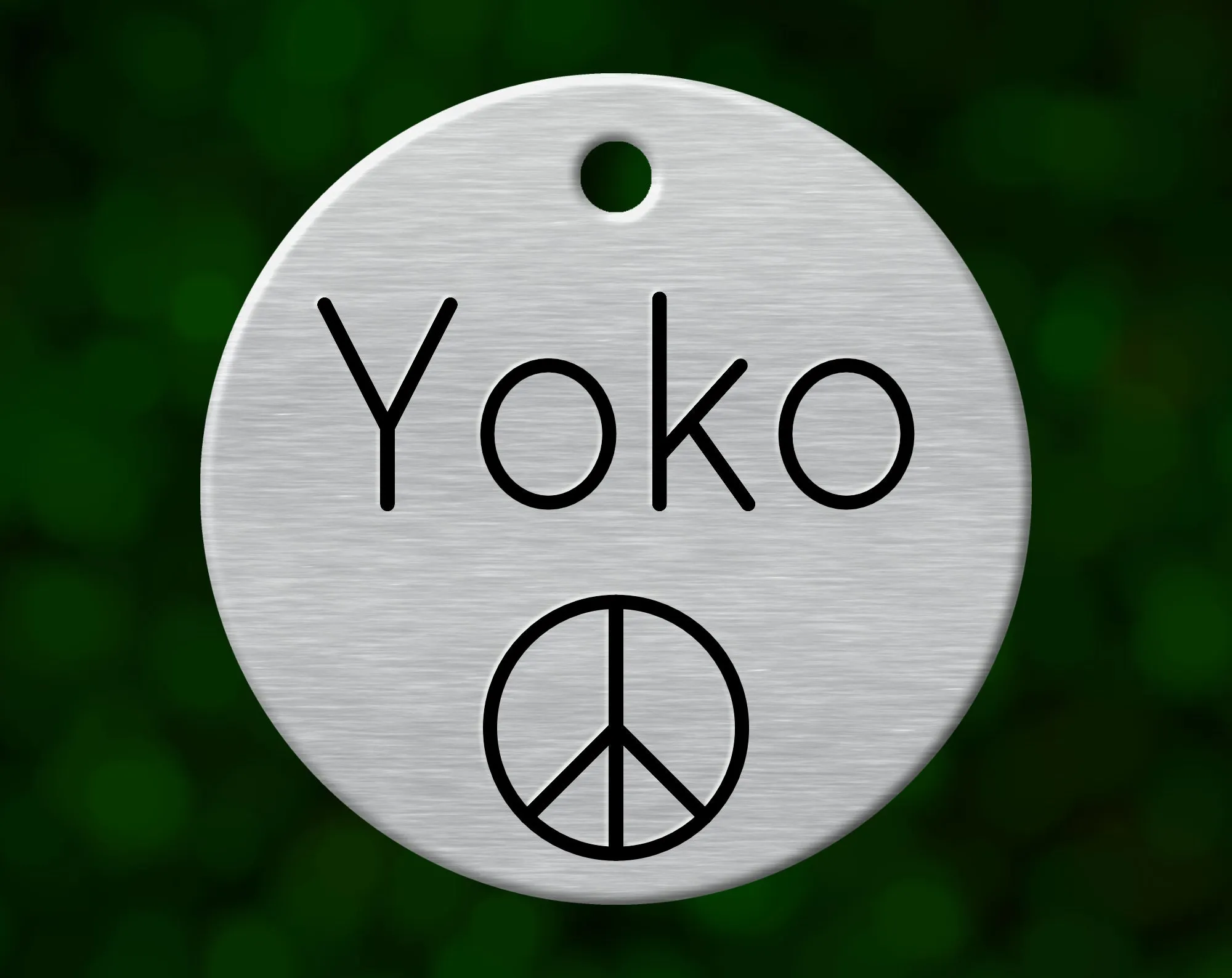 Peace Sign Dog Tag