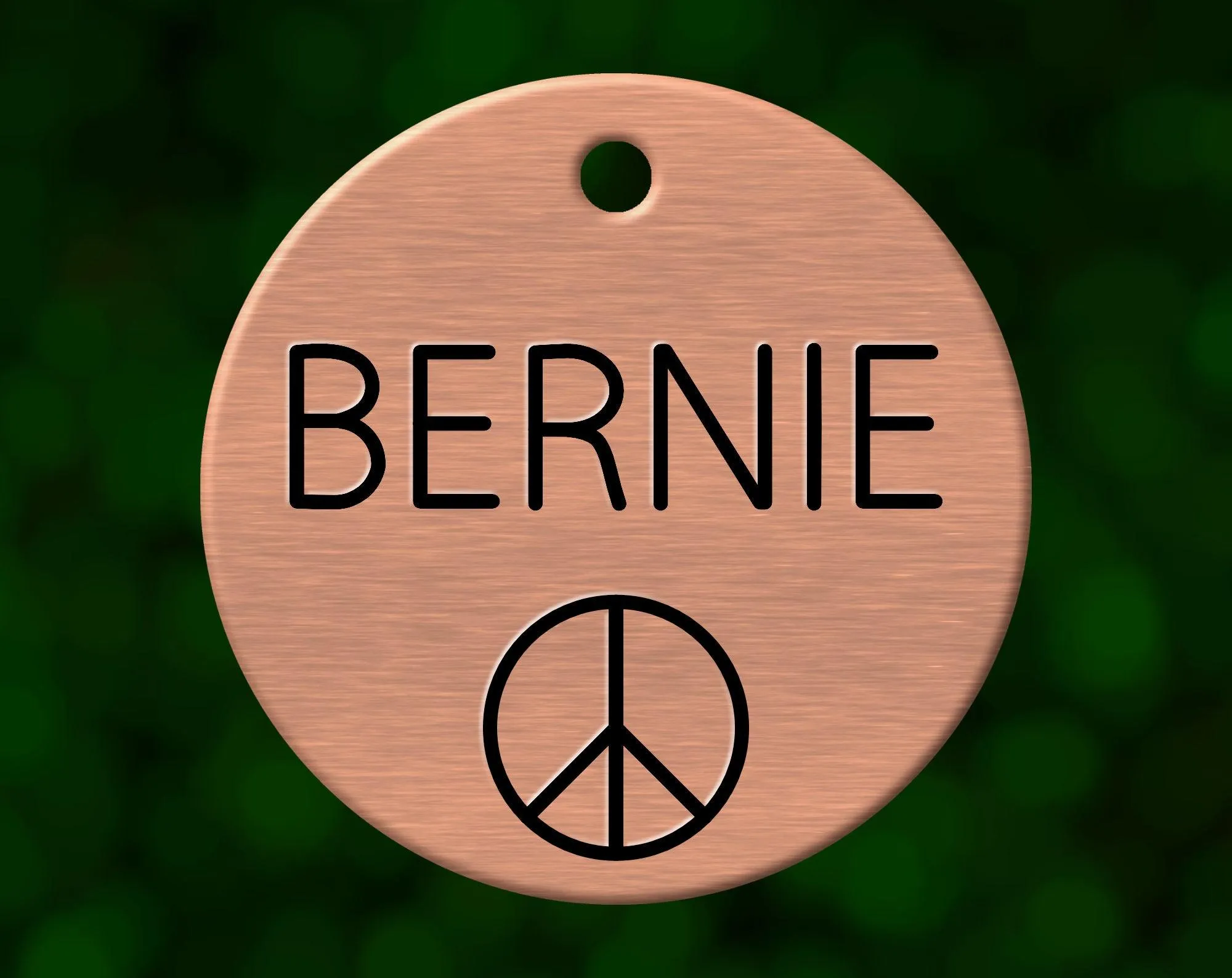 Peace Sign Dog Tag