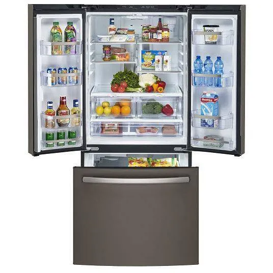 PNE25NMLKES - REFRIGERATORS - GE Profile - French 3-Door - Grey - Open Box