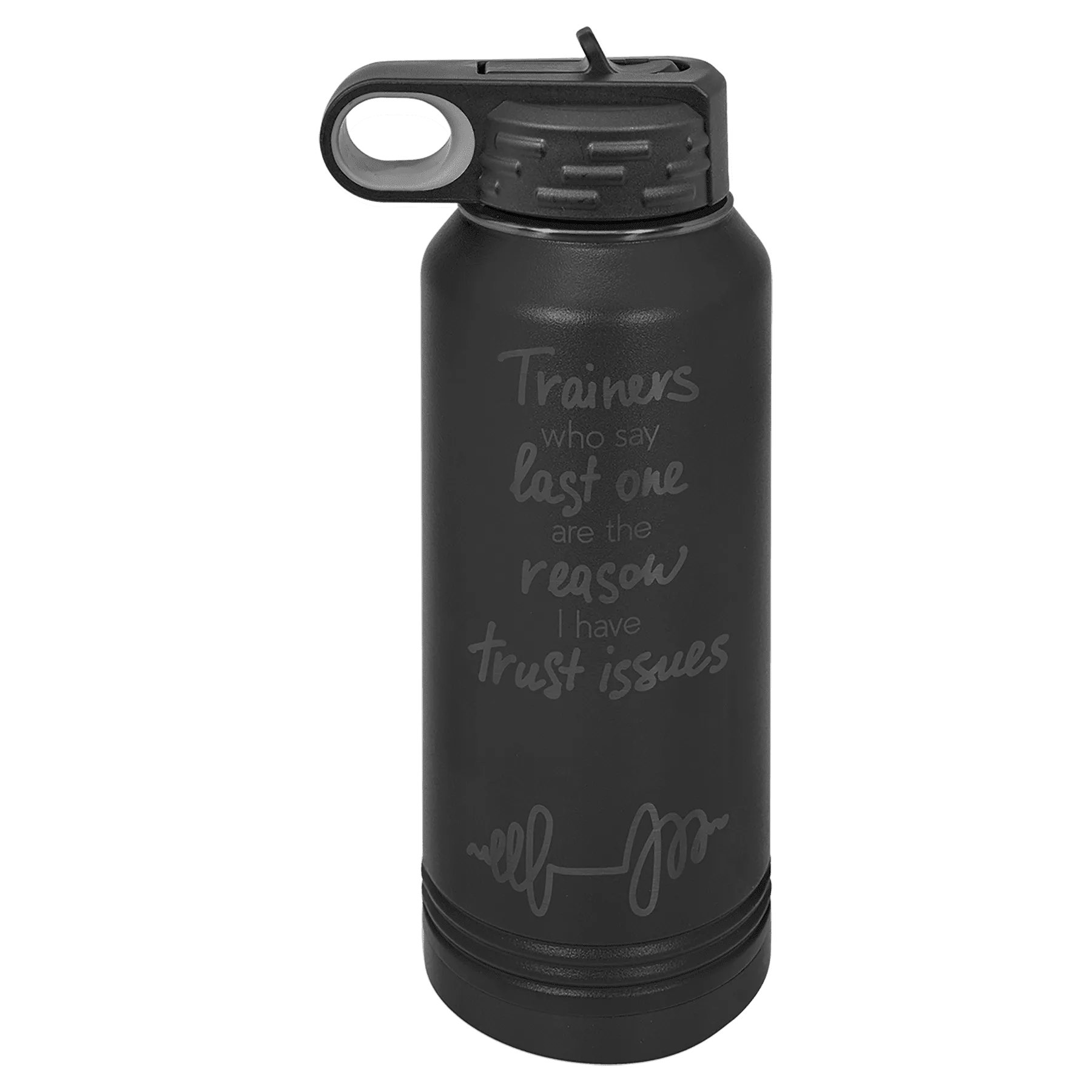 PREORDER ONLY - Black Ghost 32 oz Stainless Steel Powder Coated Blank Insulated Sport Water Bottle Polar Camel