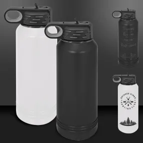 PREORDER ONLY - Black Ghost 32 oz Stainless Steel Powder Coated Blank Insulated Sport Water Bottle Polar Camel