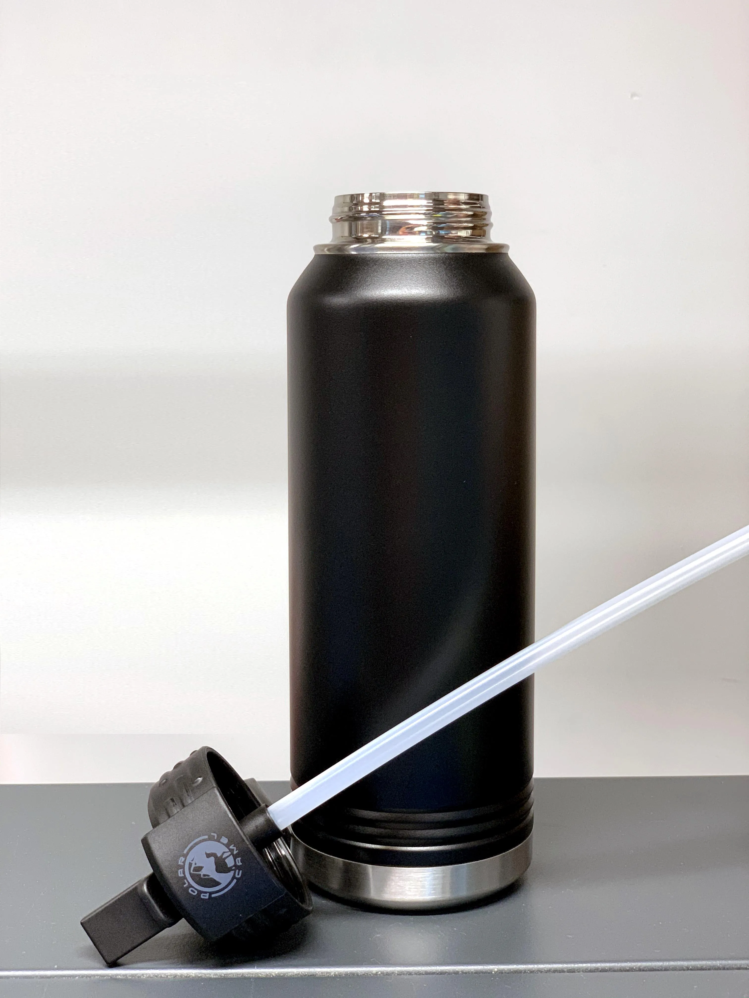 PREORDER ONLY - Black Ghost 32 oz Stainless Steel Powder Coated Blank Insulated Sport Water Bottle Polar Camel