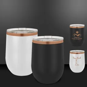 PRESALE ONLY - Copper Ion-Plated 12 oz Blank Stainless Steel Insulated Stemless Wine Tumbler with Lid