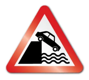 Quayside or riverbank ahead symbol (Self Adhesive)