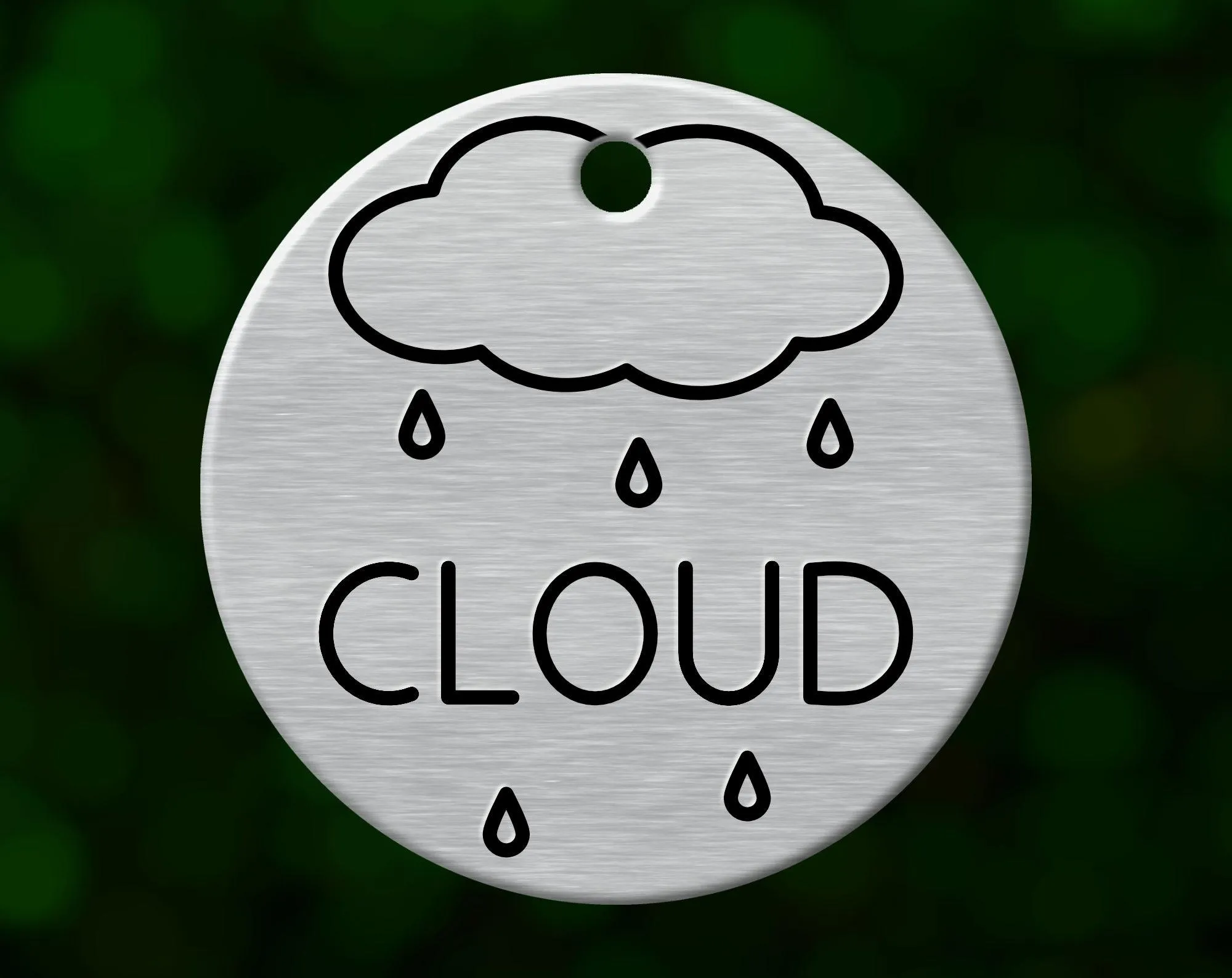 Rain Cloud Dog Tag