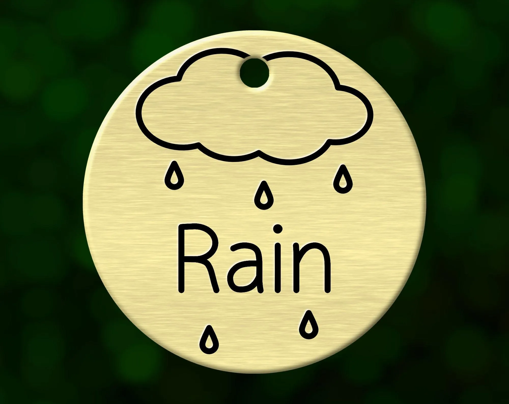Rain Cloud Dog Tag