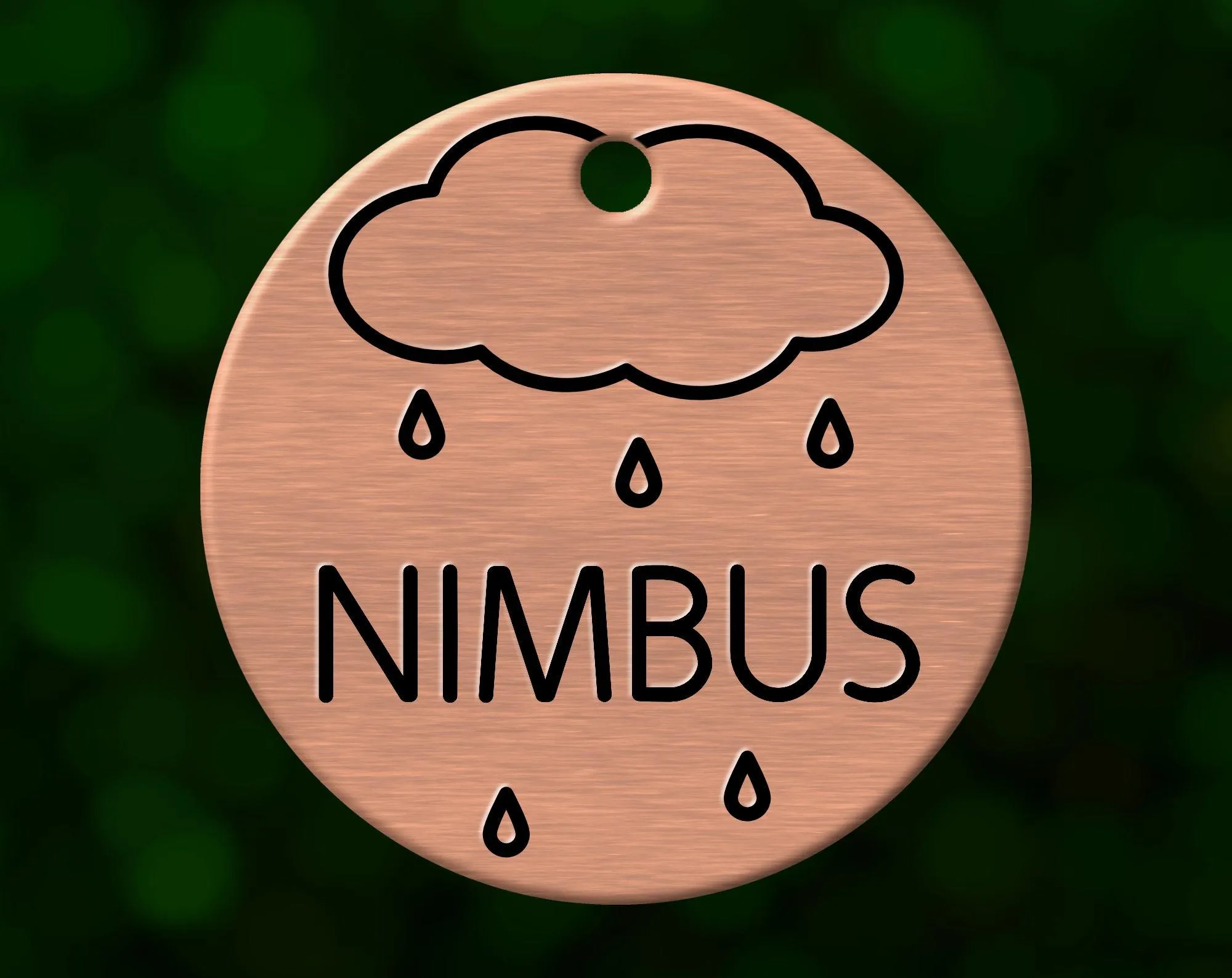 Rain Cloud Dog Tag