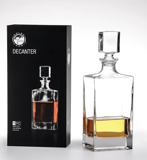 Rectangle Glass Whiskey Decanter in Gift Box