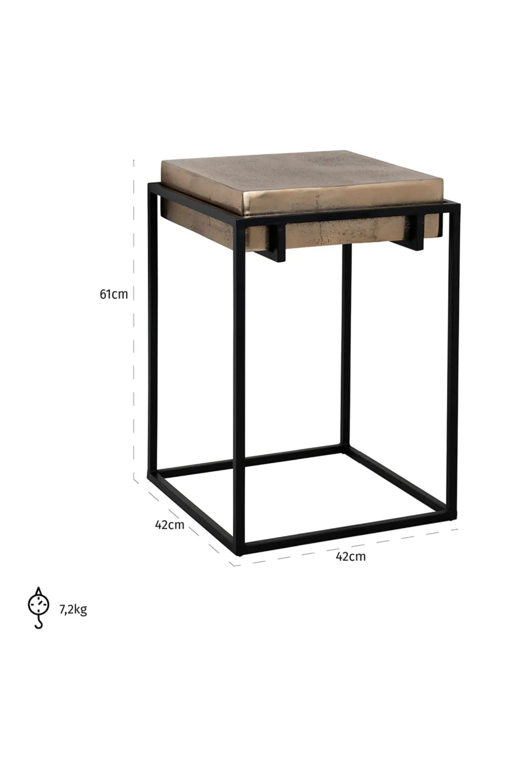 Rustic Aluminum End Table | OROA Calloway