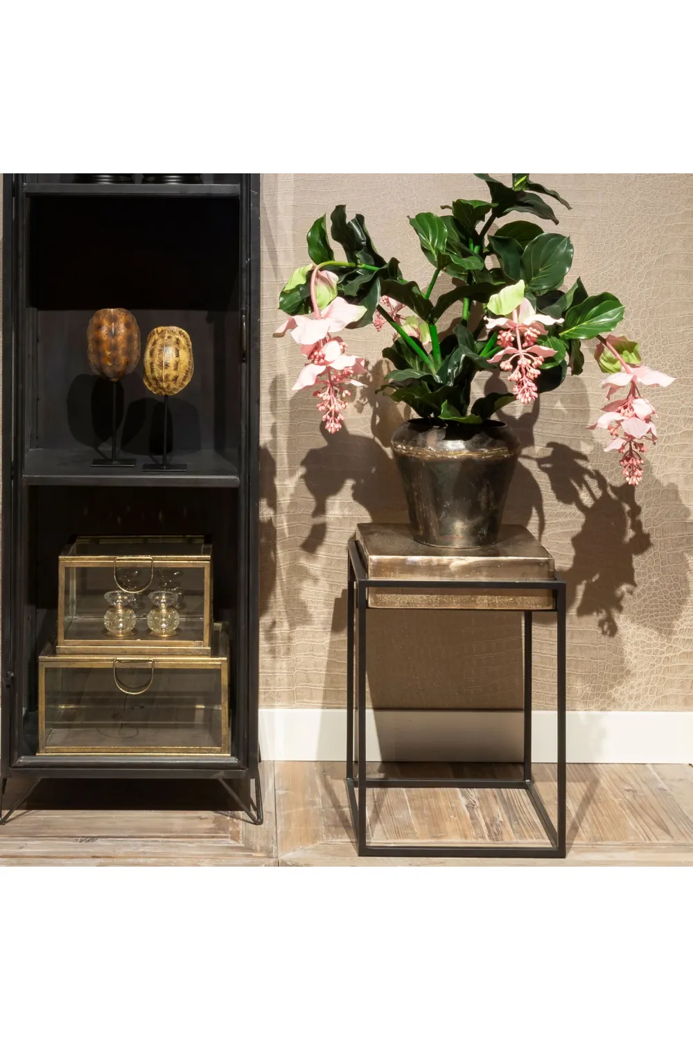 Rustic Aluminum End Table | OROA Calloway
