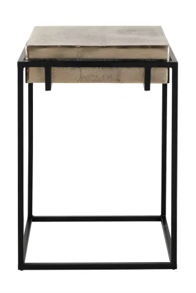 Rustic Aluminum End Table | OROA Calloway