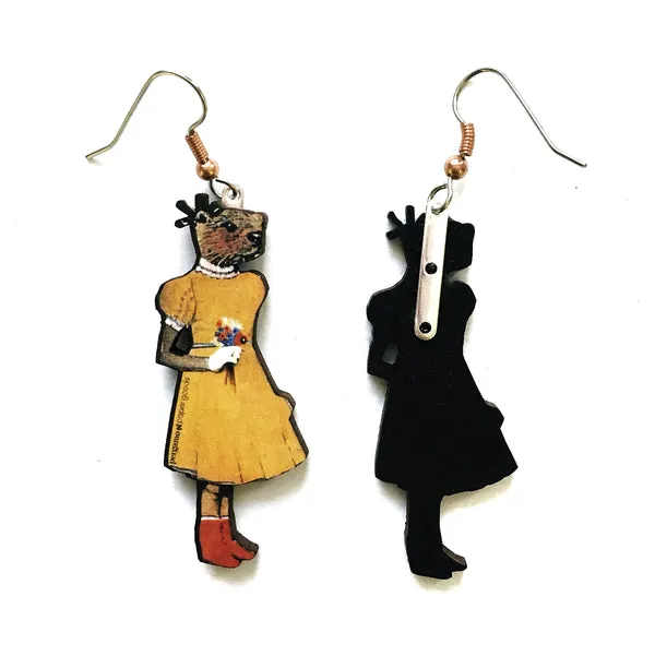 Show Your Otter Love with Style: Eco-Friendly Otter Girl Earrings (Handmade in the USA)