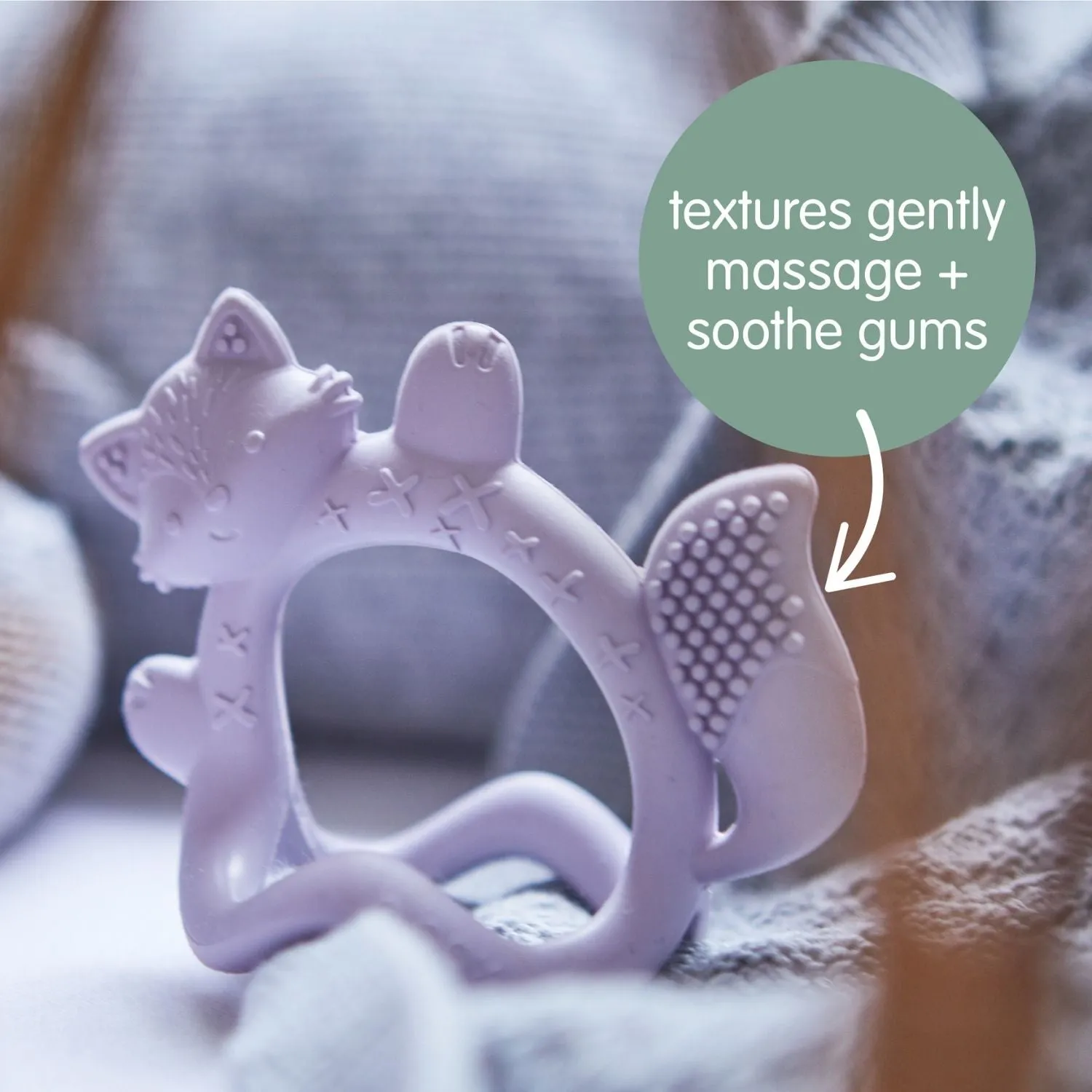 Silicone Wrist Teether Fox Sage Green