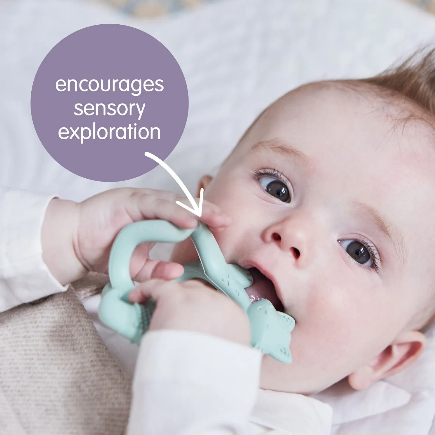 Silicone Wrist Teether Fox Sage Green