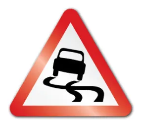 Slippery road symbol (Rigid PVC)