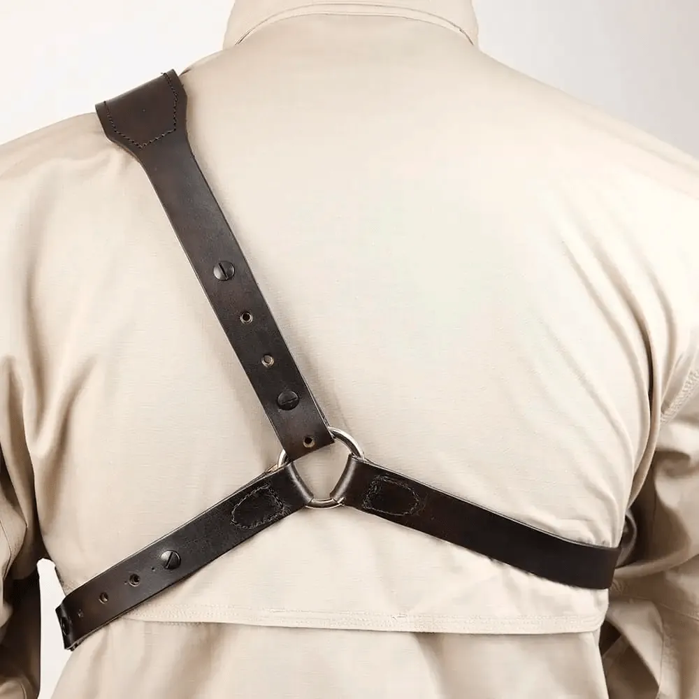 Steampunk Leather Holster For Cosplay Crossbody Chest Armpit Bag