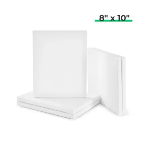 Stretched White Blank Canvas (5pcs) 8" x 10"