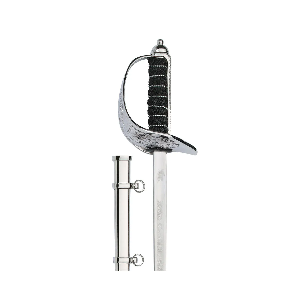 Sword Army Letter Opener Set EIIR WKC Sword w Stand Nickel Scabbard