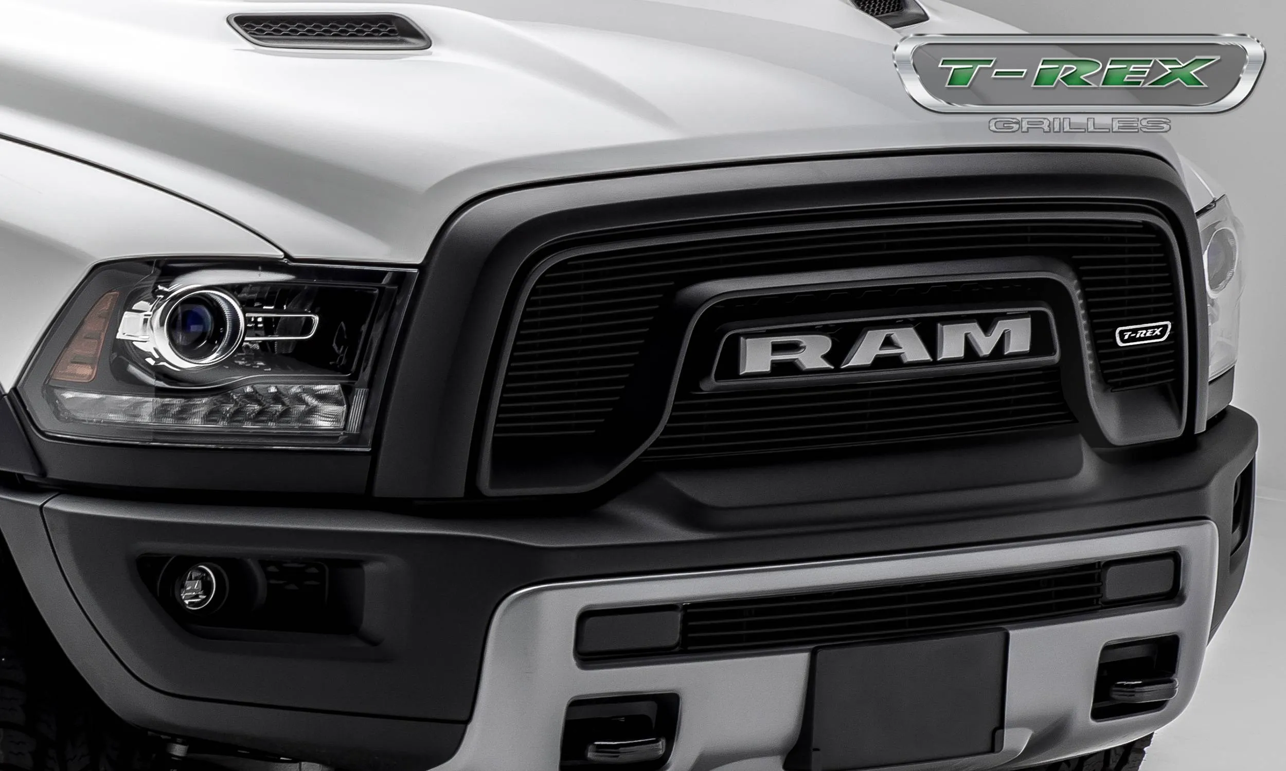 T-REX Laser Billet Series, 2 Piece Overlay Grilles - Powdercoat - 2015-2018 Ram 1500
