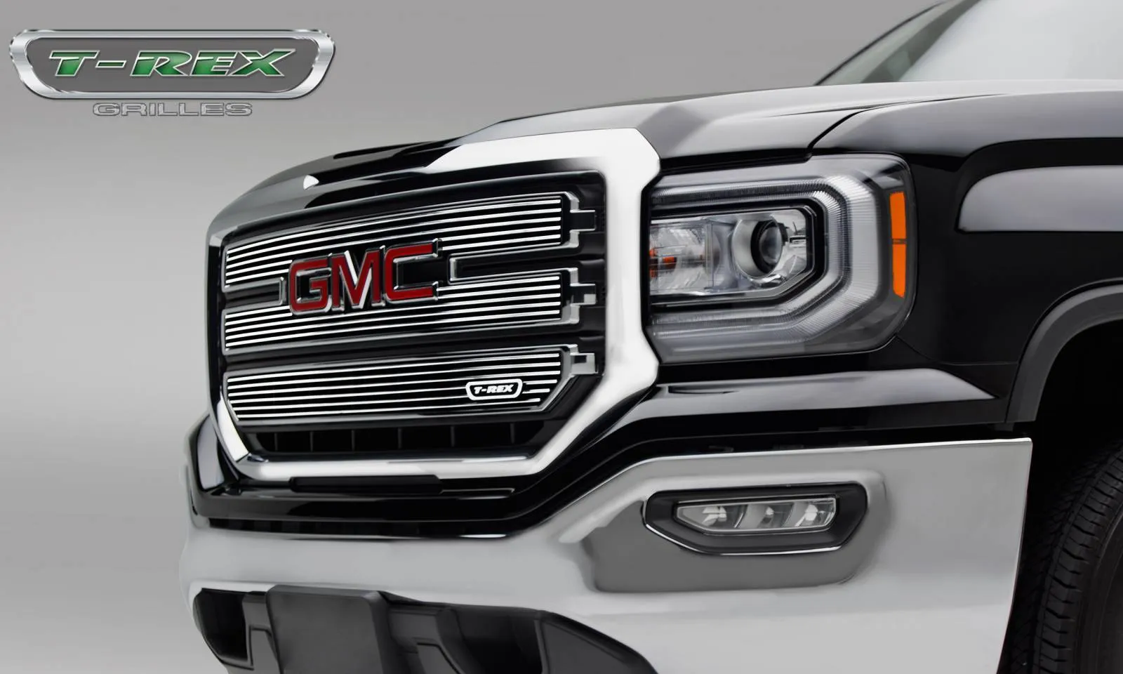 T-REX Laser Billet Series, Overlay Grilles - Polished - 2016-2018 GMC 1500