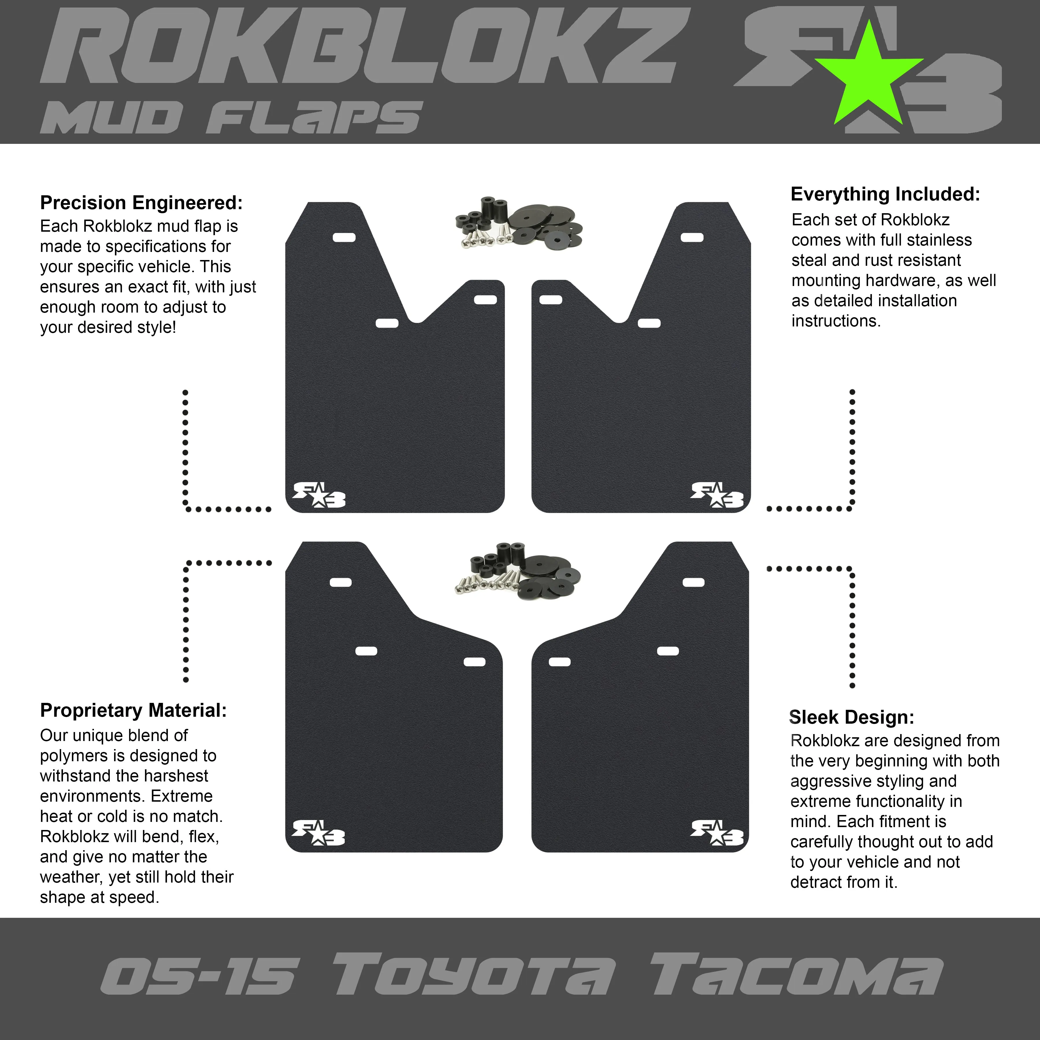 Toyota Tacoma (2nd Gen) 2005-2015 Mud Flaps
