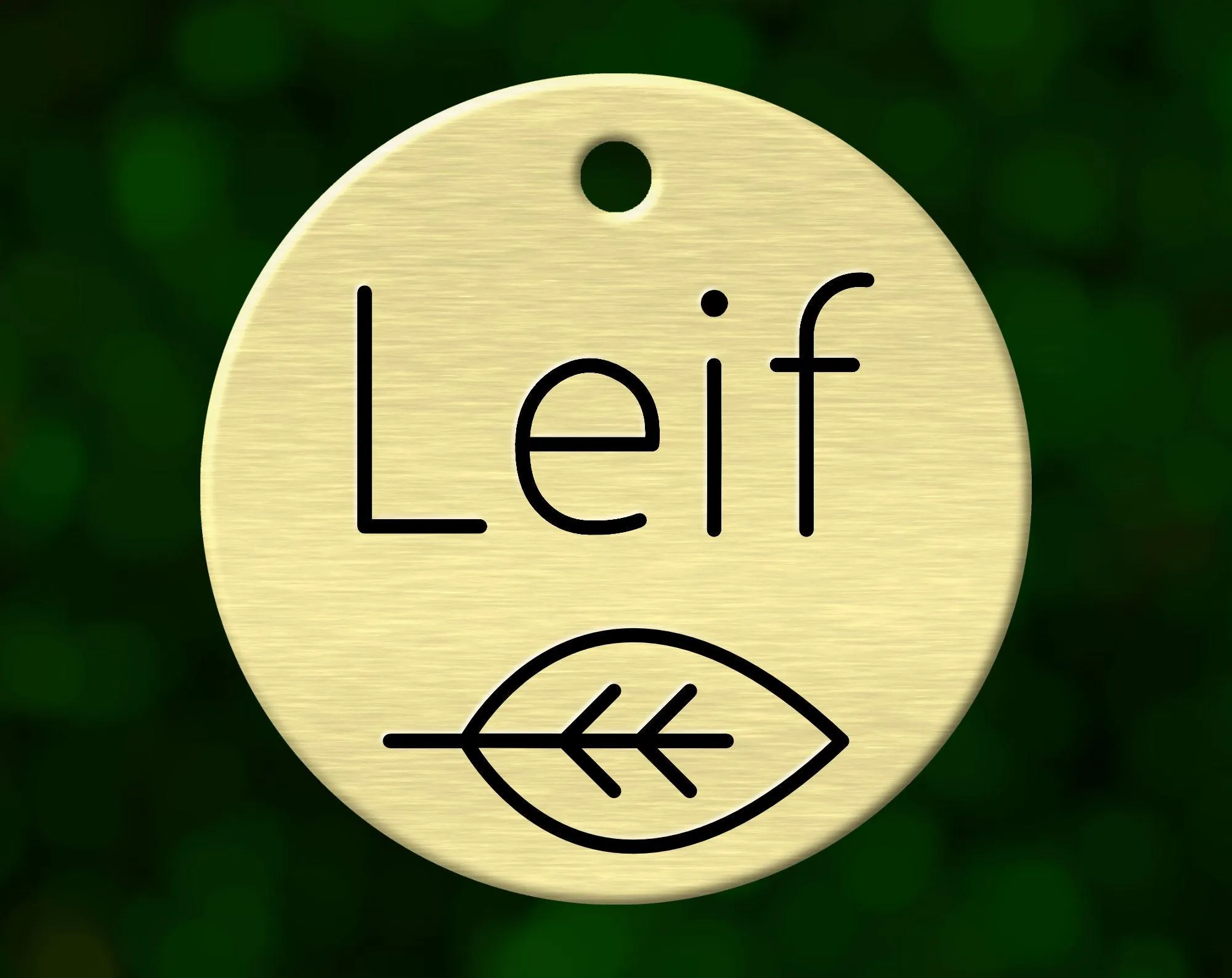 Tree Leaf Dog Tag