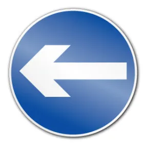 Turn left symbol (Self Adhesive)