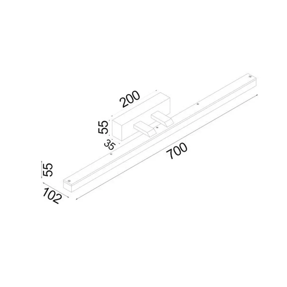 Vanitas LED Vanity Light CCT Large 16w White, Black, Chrome