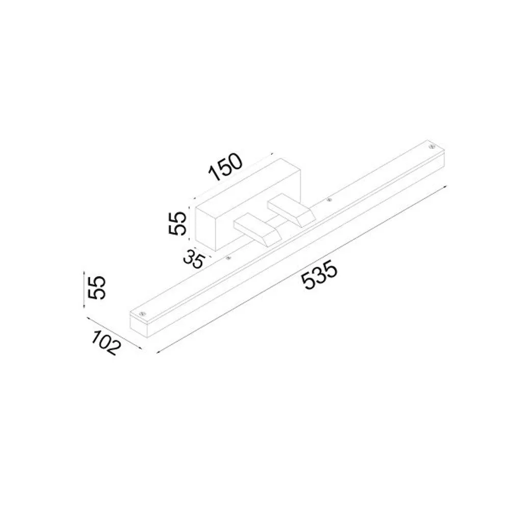 Vanitas LED Vanity Light CCT Medium 12w White, Black, Chrome