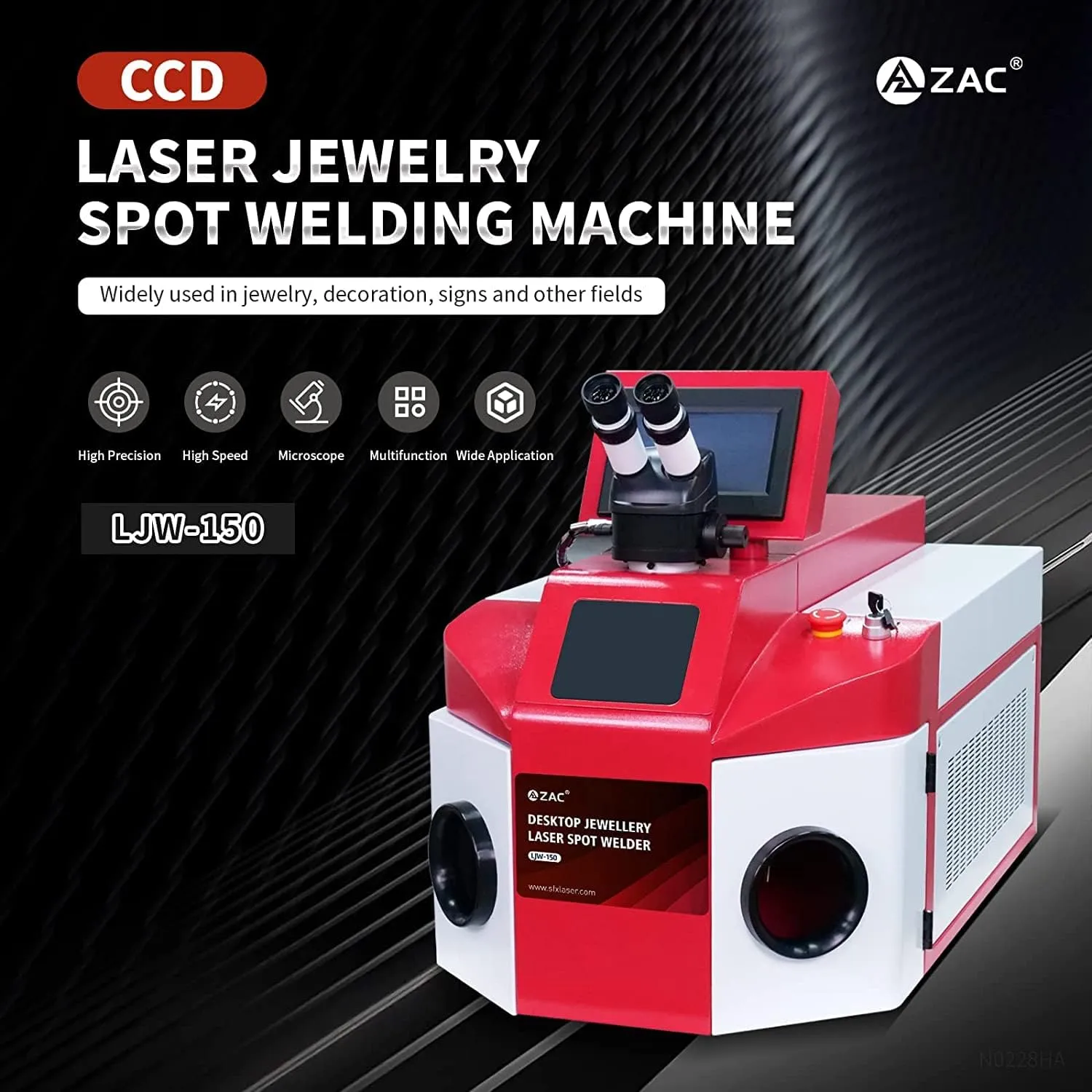 ZAC 150W Jewelry Laser Welder with CCD 220V Laser Welding for Jewelry 40J Gold and Silver Soldering Machine US Stock