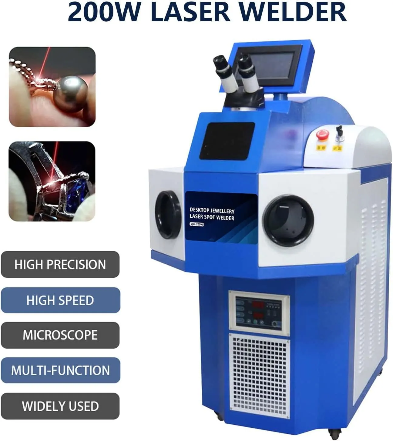 ZAC 200W Jewelry Laser Welder 220V Laser Welding for Jewelry 40J Gold and Silver Soldering Machine