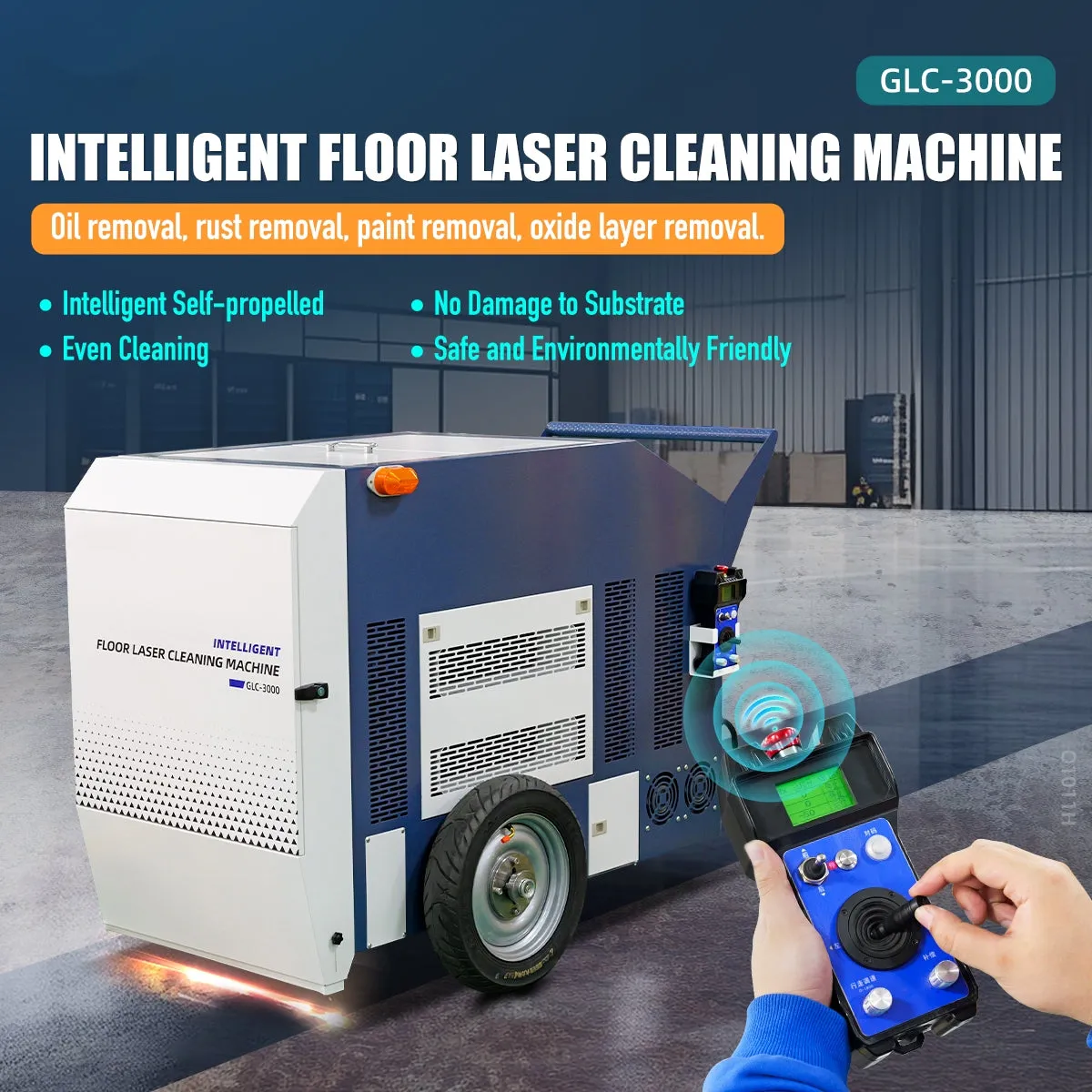ZAC Laser Cleaning Machine 3000W Remote Laser Rust Removal for Floor Metal Rust Oil Painting Graffiti Mold