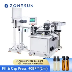 ZONESUN ZS-AFC17 Automatic Monoblock Small Glass Perfume Vial Filling Capping Machine